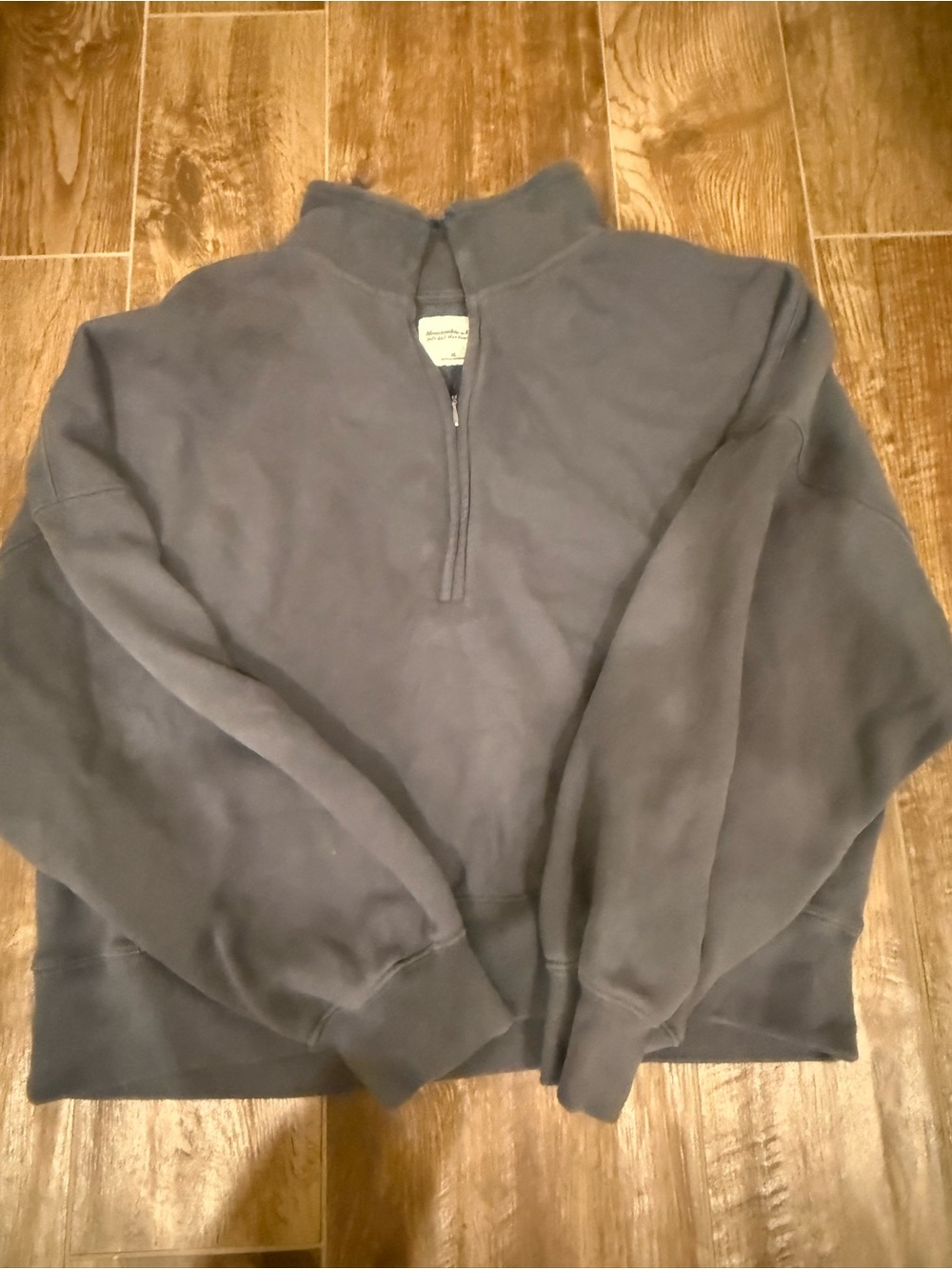 Xl Abercrombie Quarter-Zip Pullover Sweater - Charcoal Gray
